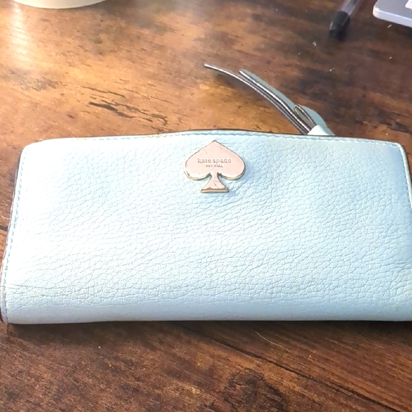 kate spade Handbags - Kate Spade Light Blue Wallet Used
